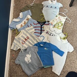 Baby Boy Clothing Lot - Blue, White & Green Knit Mix